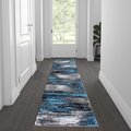 Flash Furniture Blue 2' x 7' Abstract Design Accent Area Rug ACD-RGTRZ863-27-BL-GG